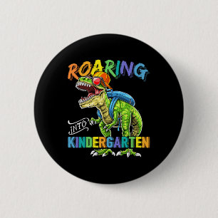 Roaring Kindergarten Dinosaur t Rex Ck till skola Knapp