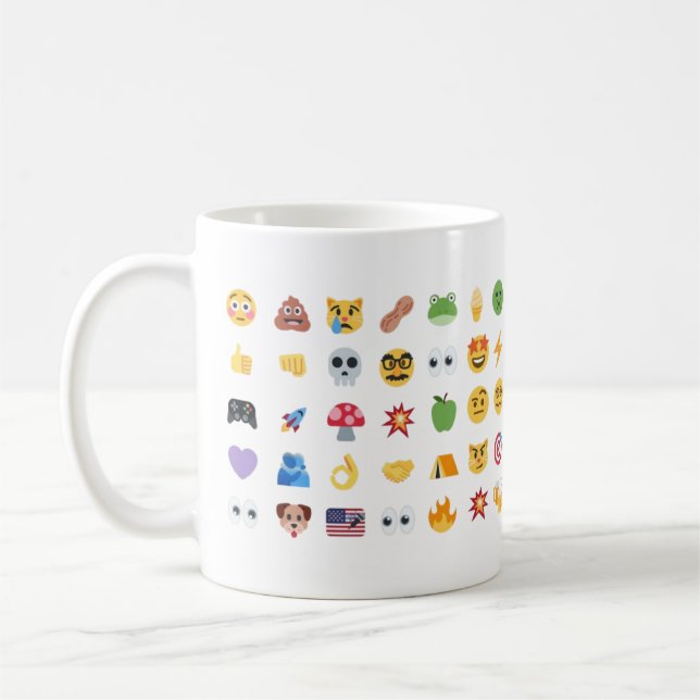 Roaring Kitty 35 Emoji Timeline GME MOASS DFV meme Kaffemugg (Vänster)