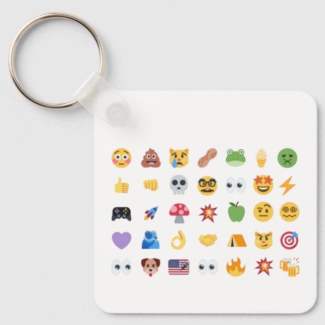 Roaring Kitty 35 Emoji Timeline GME MOASS DFV meme Nyckelring (Framsida)