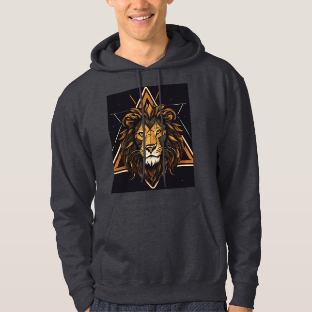 🦁 "Roaring Lejon Manar's T-Shirt Bold Stil Hoodie (Framsida)