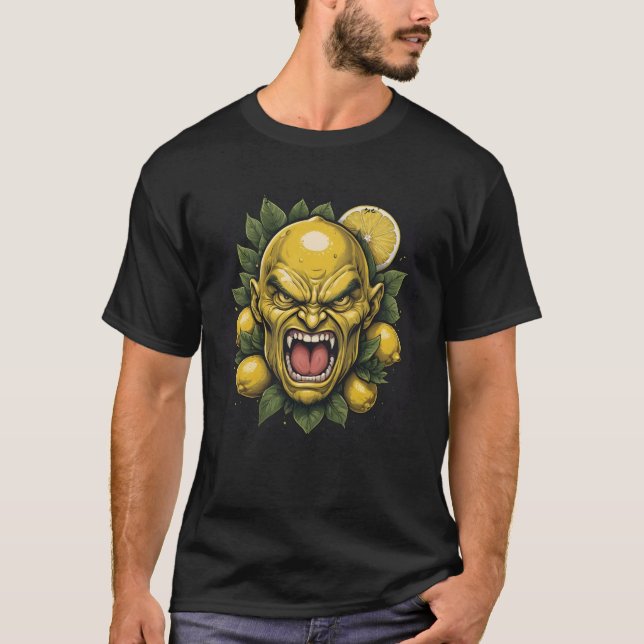 Roaring Lemon Face with Citrus Details  T Shirt (Framsida)