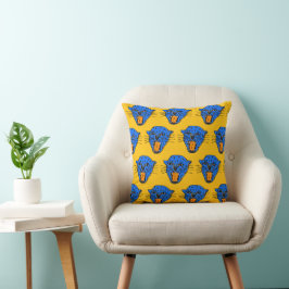 Roaring Leopard Cushion - pop Art Animal Print Kudde