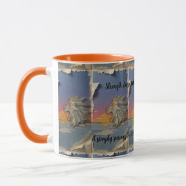 Roaring Lion Sunrise Papercut Mug Mugg