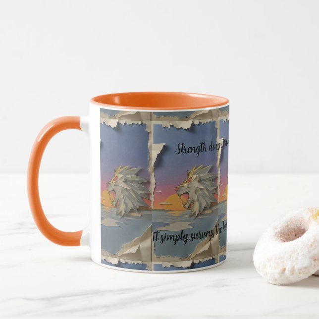 Roaring Lion Sunrise Papercut Mug Mugg (Med munk)