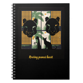 Roaring Puma Hearts Anteckningsbok