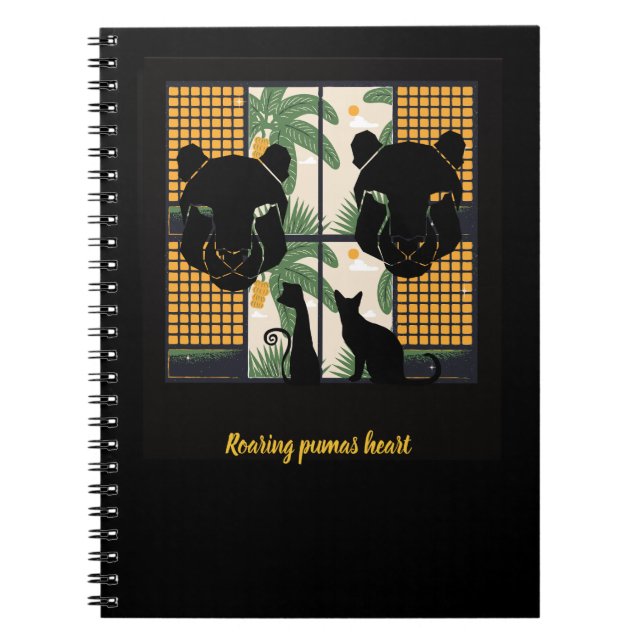 Roaring Puma Hearts Anteckningsbok (Framsidan)