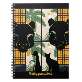 Roaring Puma Hearts Anteckningsbok