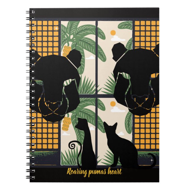 Roaring Puma Hearts Anteckningsbok (Framsidan)