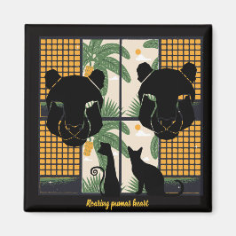 Roaring Puma Hearts Magnet