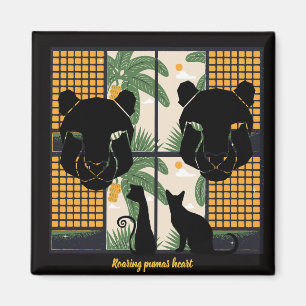 Roaring Puma Hearts Magnet