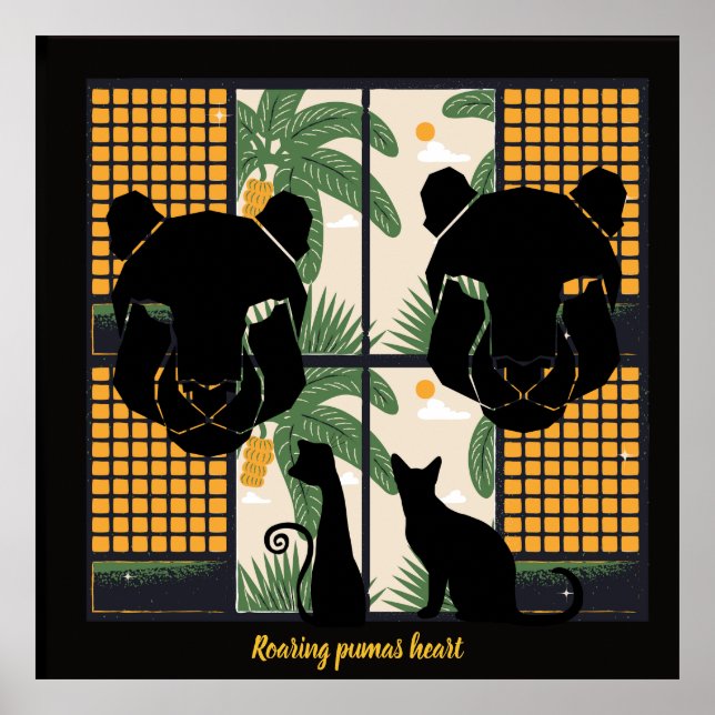 Roaring Puma Hearts Poster (Framsidan)