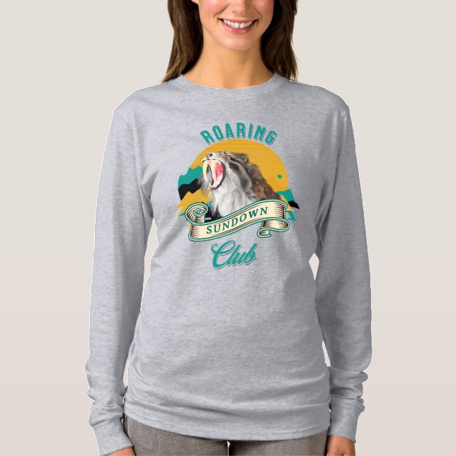 Roaring Sundown Club Sabeltandad Tiger T Shirt (Framsida)