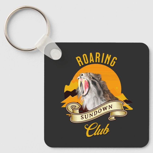 Roaring Sundown Klubb Sabertooth Tiger Nyckelring (Framsida)