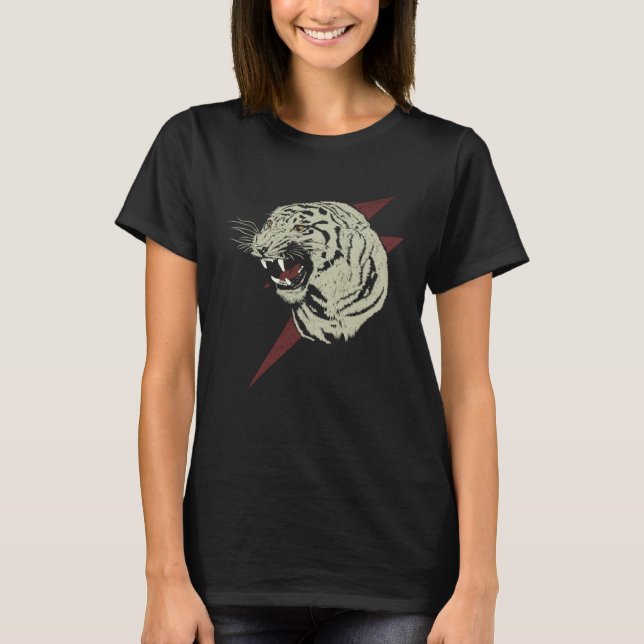 Roaring Tiger Animal Print Cat Tiger Head T Shirt (Framsida)
