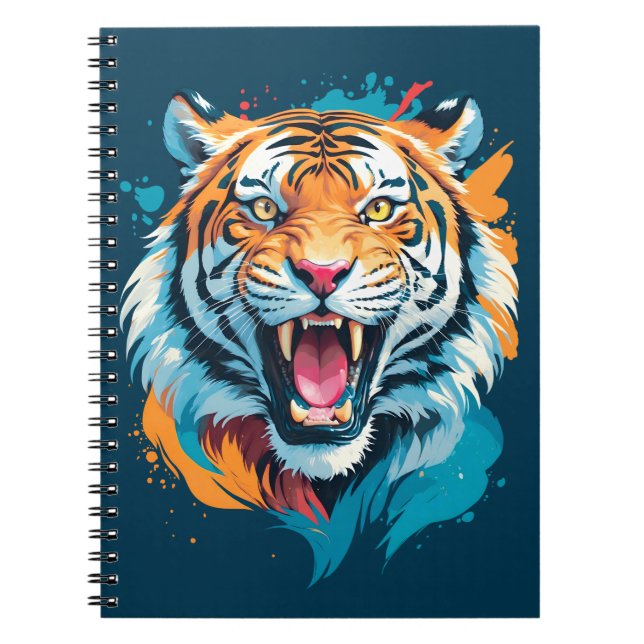 Roaring Tiger Ansikte Anteckningsbok (Framsidan)