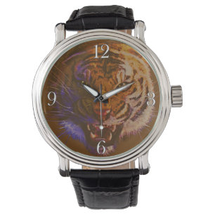 Roaring Tiger Ansikte Big Cat India Wildlife Armbandsur