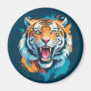 Roaring Tiger Ansikte Magnet