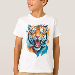 Roaring Tiger Ansikte T Shirt