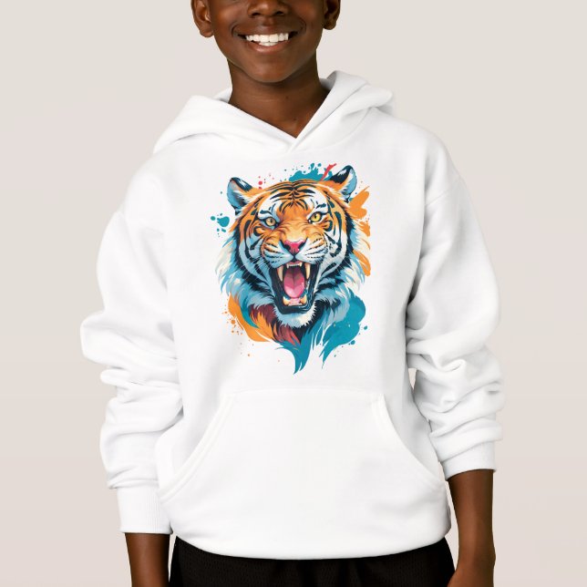 Roaring Tiger Ansikte T Shirt (Framsida)