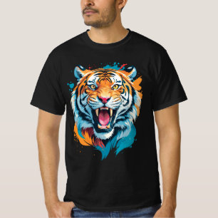 Roaring Tiger Ansikte T Shirt