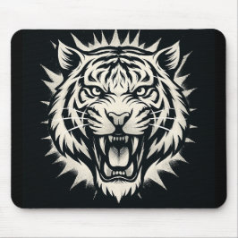 Roaring Tiger Head Illustration Musmatta