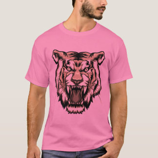 Roaring Tiger Head T Shirt Tattoo Mönster