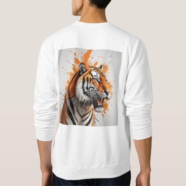 Roaring Tiger Hoodie Lång Ärmad Tröja (Baksida)