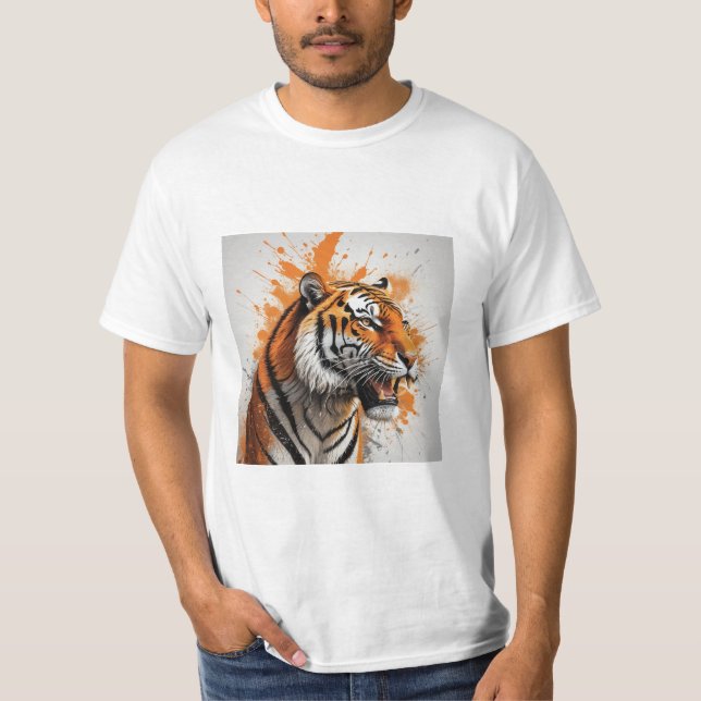 Roaring Tiger Hoodie T Shirt (Framsida)