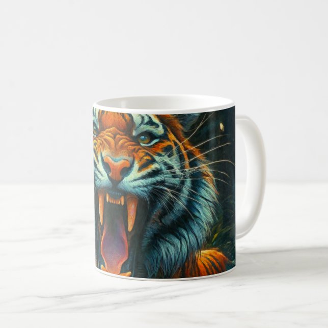 Roaring Tiger Moonlit Jungle Kaffemugg (Framsida höger)