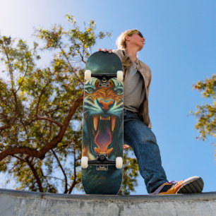 Roaring Tiger Moonlit Jungle Mini Skateboard Bräda 18,5 Cm