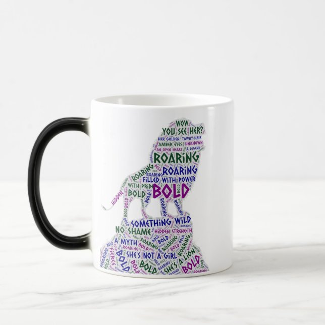 Roaring Tiger Ord Art Magisk Mugg (Vänster)
