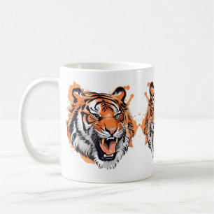 Roaring Tiger Porträtt. Kaffemugg