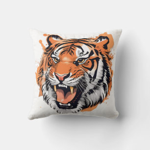 "Roaring Tiger Porträtt." Kudde
