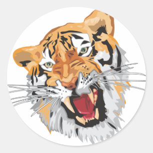 Roaring Tiger Runt Klistermärke