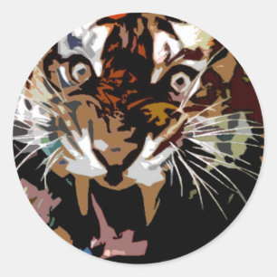 Roaring Tiger Runt Klistermärke