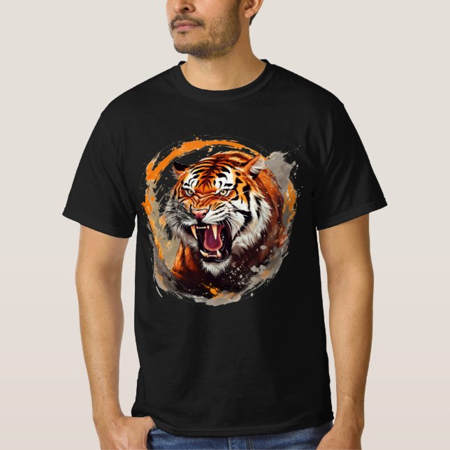Roaring Tiger T-shirt - röda brandkretsar (Framsida)