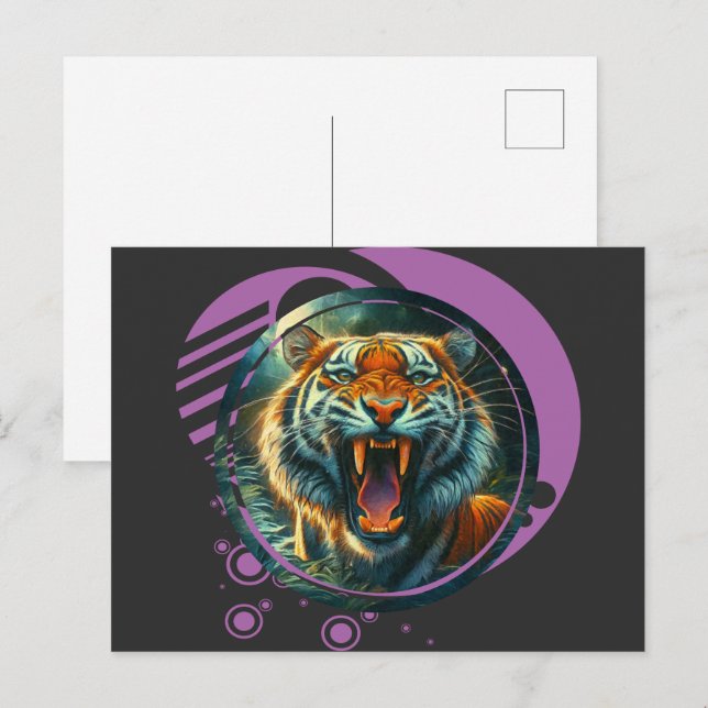 Roaring Tiger Vykort (Fram/baksida)