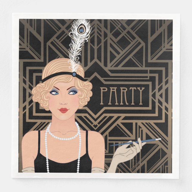 Roaring Twenties Party Pappersservett (Framsida)