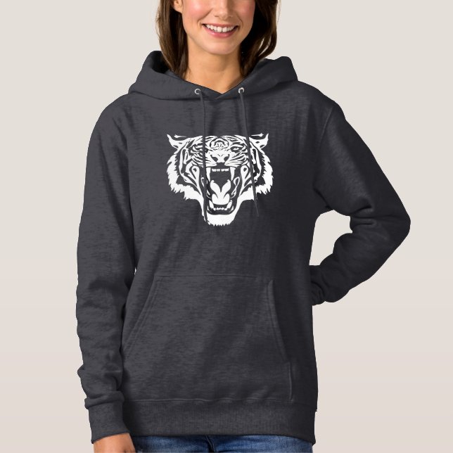 Roaring White Tiger T Shirt (Framsida)
