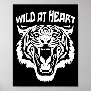 Roaring White Tiger Vild i hjärtat Poster