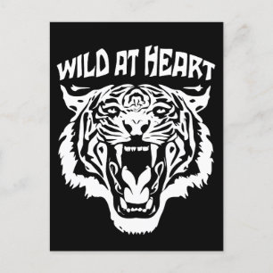 Roaring White Tiger Vild i hjärtat Vykort