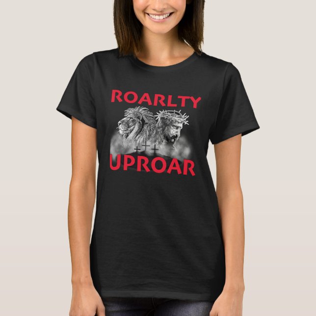 Roarlty Uproar Bold Roaring lions T Shirt (Framsida)
