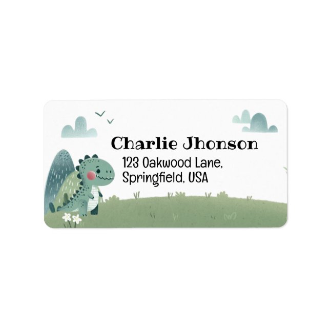 Roarsome Dino Birthday –  Adressetikett (Framsidan)