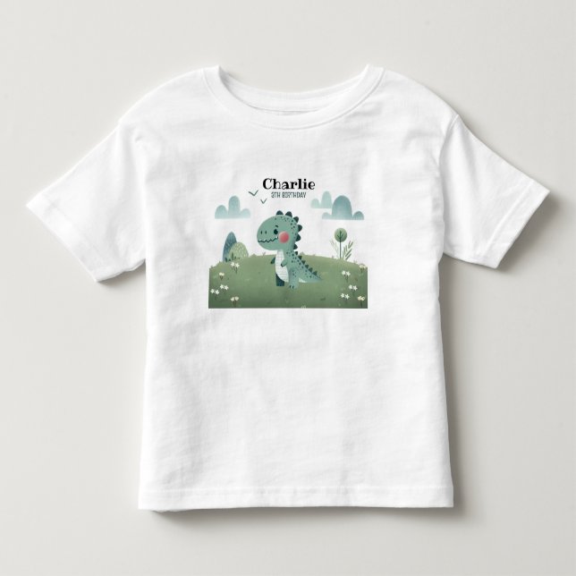 Roarsome Dino Birthday  T Shirt (Framsida)