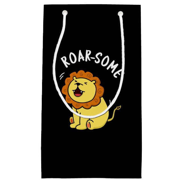 Roarsome Funny Roaring Lejon Pun Mörk BG (Framsidan)