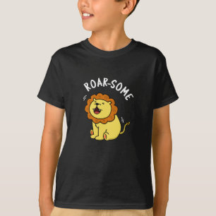 Roarsome Funny Roaring Lejon Pun Mörk BG T Shirt