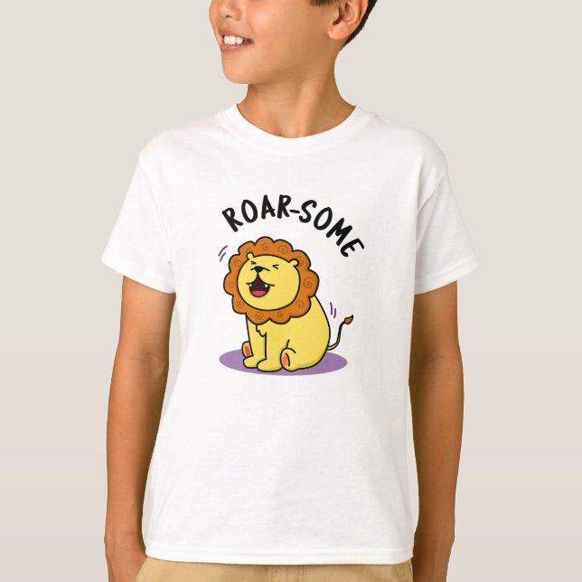 Roarsome Funny Roaring Lejon Pun T Shirt (Framsida)