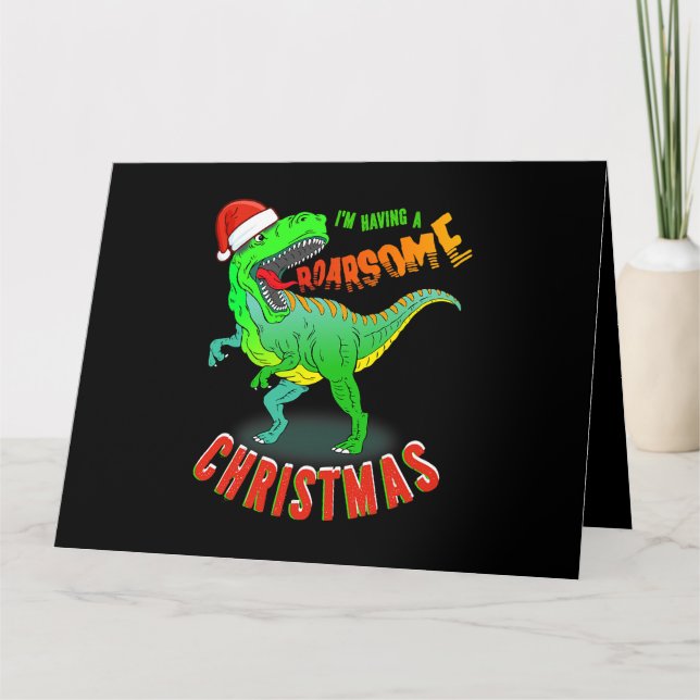 ROARSOME Jul T Rex Dinosaur Kids Kort (Framsida)