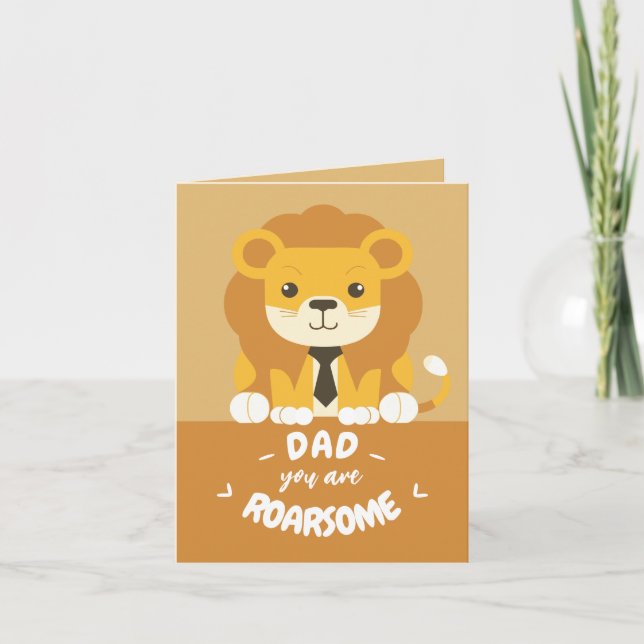 Roarsome Pappa Lejon Far's Day Card Helgkort (Framsida)