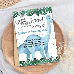 Roarsome Party Card for Boys or Girls Inbjudningar